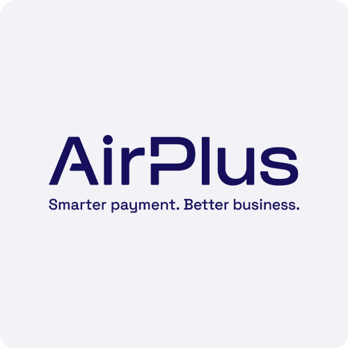 Logo von AirPlus mit dem Slogan 'Smarter payment. Better business.'